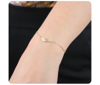 Eye Shape with Round CZ Silver Bracelet BRS-541-GP